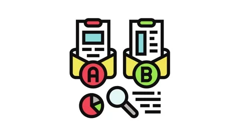 Ab email split test marketing color icon animation Stock Footage 326100038