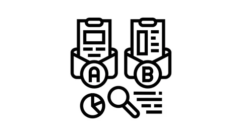Ab email split test marketing line icon animation Stock Footage 326136428