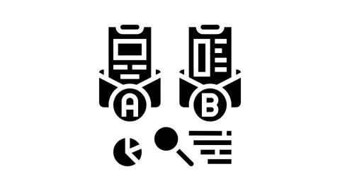 Ab email split test marketing glyph icon animation Stock Footage 326158067