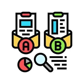 Ab email split test marketing color icon vector illustration Stock Illustration