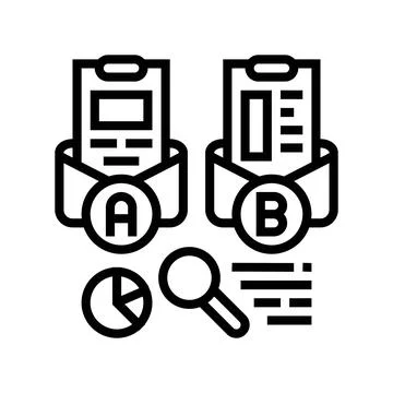 Ab email split test marketing line icon vector illustration Stock Illustration