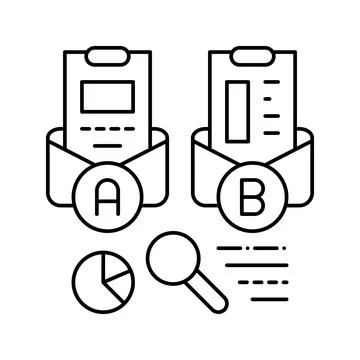 Ab email split test marketing line icon vector illustration Stock Illustration