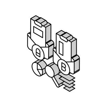 Ab email split test marketing isometric icon vector illustration Stock Illustration