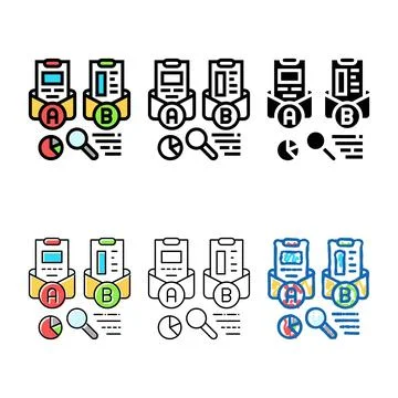 Ab email split test marketing color icon vector variants Ilustración de archivo