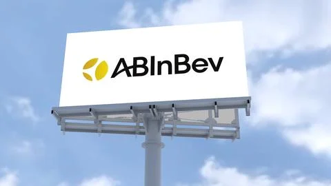 AB InBev Dynamic Cloudscape Logo Animation with Elegant Transitions Stock Photos