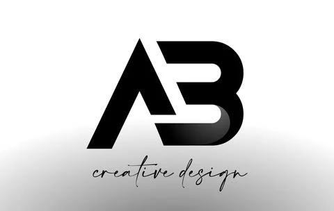 AB Letter Logo Design with Elegant Minimalist Look.AB Icon vector with creati Stock Illustration