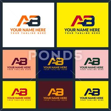 Initial Letter AB Logotype Company Name Colored Orange and Grey Swoosh Star  Design. Vector Logo for Business and Company Identity Stock Vector -  Illustration of company, line: 203967088