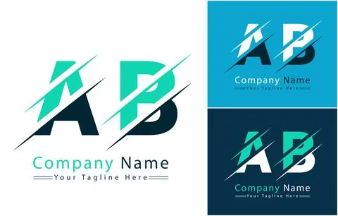 AB Letter Logo Vector Design Concept Elements Illustrazione stock