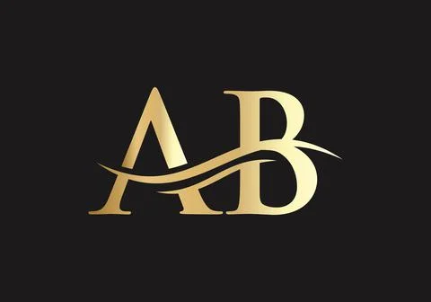 AB logo design. Initial AB letter logo vector. Swoosh letter AB logo design Stock Illustration
