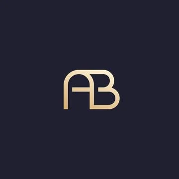 AB monogram, vector logo on dark Stock Illustration