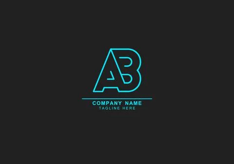 AB or BA minimal abstract creative and line art logo icon Illustrazione stock