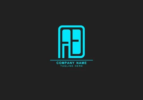 AB or FB minimal and line art logo Stock Illustration