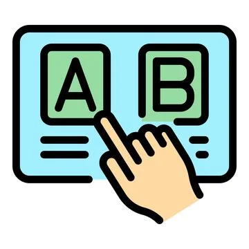 Ab quiz icon vector flat Stock Illustration