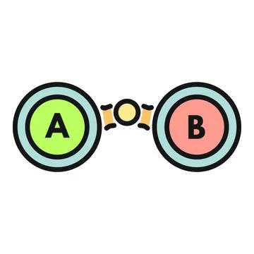 Ab split testing comparing two different options Stock Illustration