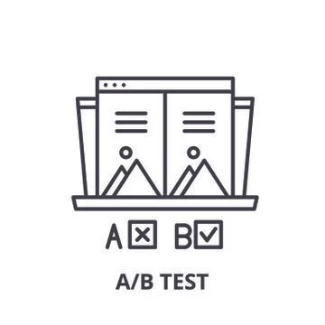 Ab test line icon concept. Ab test vector linear illustration, symbol, sign イラスト素材