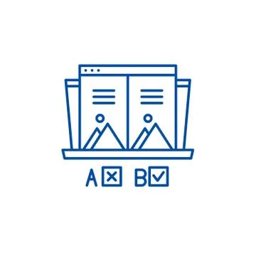 Ab test line icon concept. Ab test flat vector symbol, sign, outline Stock Illustration