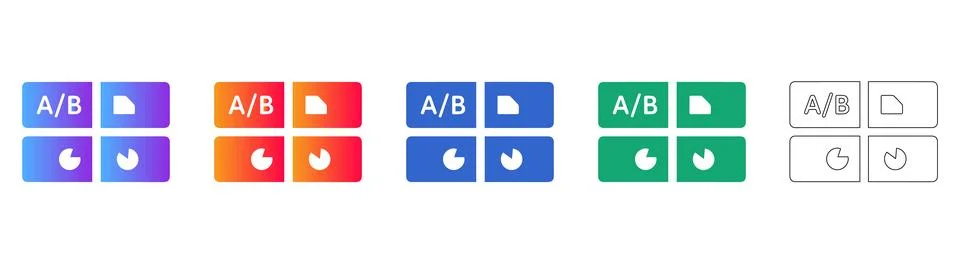 AB Testing Analysis Interface Icon Stock Illustration