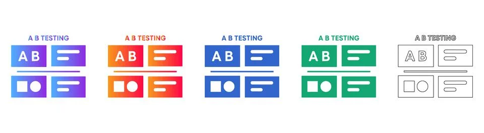 AB Testing and Conversion Optimization Icons Stock Illustration