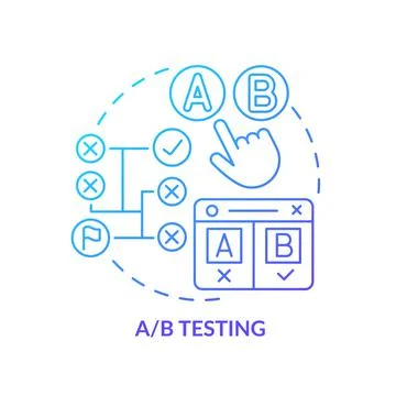 AB testing blue gradient concept icon 스톡 일러스트