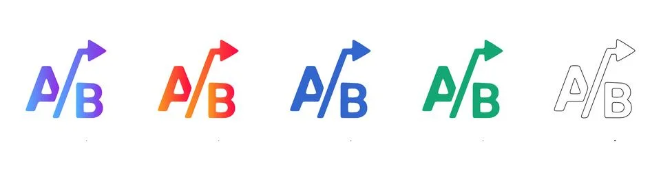 AB testing comparison arrow icon Illustrazione stock