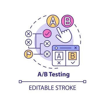 AB testing concept icon 스톡 일러스트
