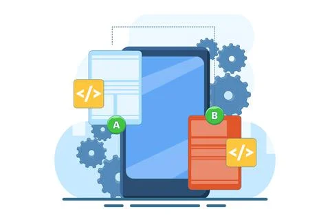 AB testing concept 스톡 일러스트