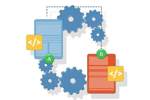 AB testing concept 스톡 일러스트