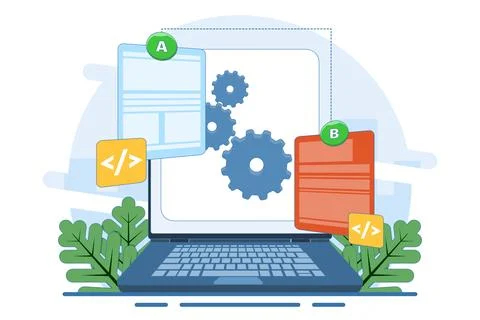 AB testing concept 스톡 일러스트
