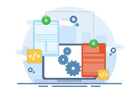 AB testing concept 스톡 일러스트