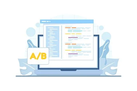 AB testing concept showing A and B for user split testing 스톡 일러스트
