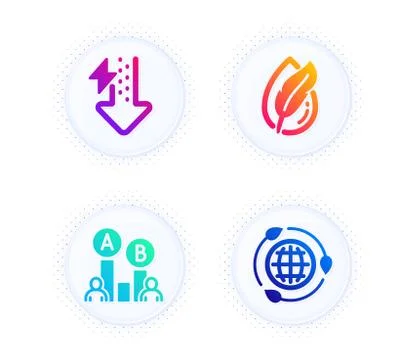 Ab testing, Energy drops and Hypoallergenic tested icons set. Eco energy sign Stock Illustration