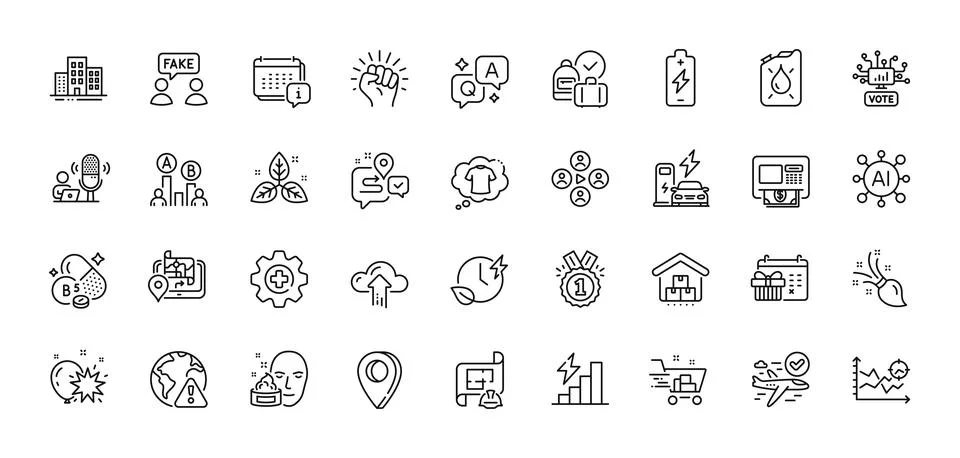 Ab testing, Engineering plan and T-shirt line icons pack. For web app. Line イラスト素材
