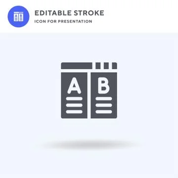 Ab Testing icon vector, filled flat sign, solid pictogram isolated on white,  스톡 일러스트