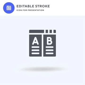 Ab Testing icon vector, filled flat sign, solid pictogram isolated on white 스톡 일러스트