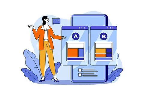 AB Testing Illustration concept on white background イラスト素材