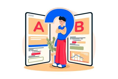 Ab Testing Illustration concept on white background Stock Illustration