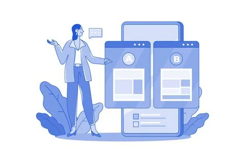 Ab Testing Illustration concept on white background Stock Illustration