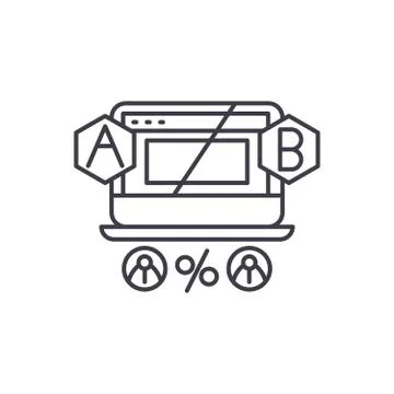 Ab testing line icon concept. Ab testing vector linear illustration, symbol 스톡 일러스트
