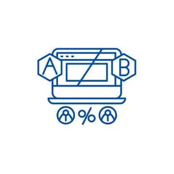 Ab testing line icon concept. Ab testing flat vector symbol, sign, outline 스톡 일러스트