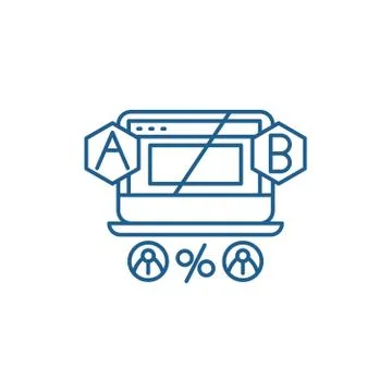 Ab testing line icon concept. Ab testing flat vector symbol, sign, outline 스톡 일러스트