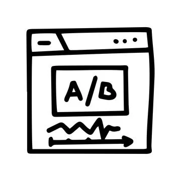 Ab testing line vector doodle simple icon Illustrazione stock