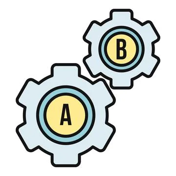 Ab testing mechanism gears for optimization strategy Illustrazione stock