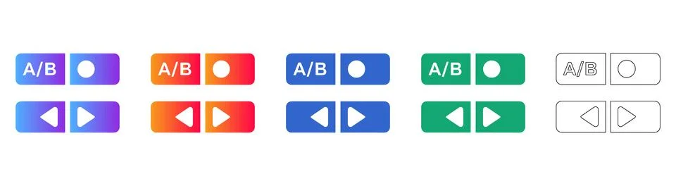 AB Testing Navigation and Comparison Icons Illustrazione stock
