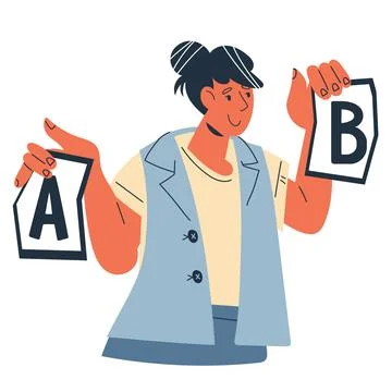 AB testing or split testing banner concept, AI-Refined Marketing campaign, ve Illustrazione stock