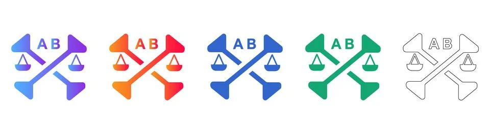 AB Testing Scales Icon for Data Comparison and Optimization Stock Illustration