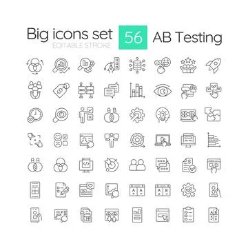 AB testing simple line icons set Stock Illustration
