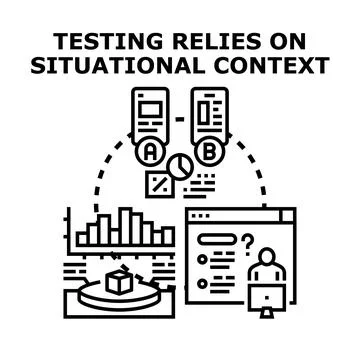 Ab testing for situational context evaluation Illustrazione stock