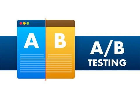 AB testing, split test. Bug Fixing, User Feedback. Homepage landing page Illustrazione stock