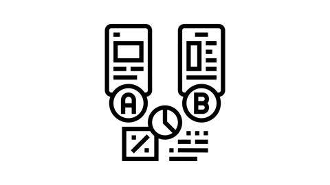 Ab testing ux ui design line icon animation Stock Footage 326129794