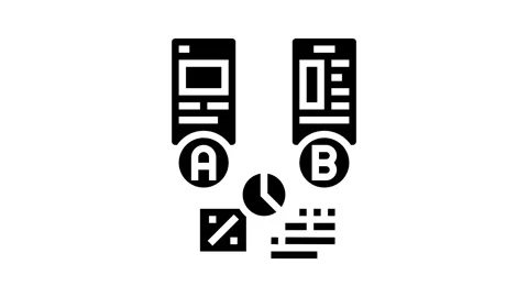 Ab testing ux ui design glyph icon animation Stock Footage 326150259